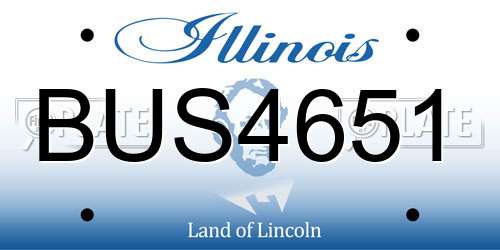 BUS4651 Illinois License Plate
