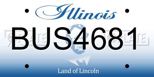 BUS4681 Illinois License Plate