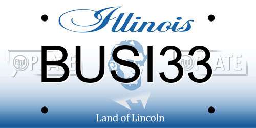 BUSI33 Illinois License Plate