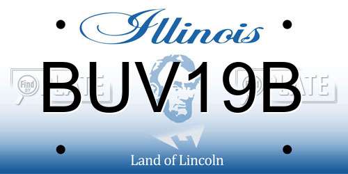 BUV19B Illinois License Plate
