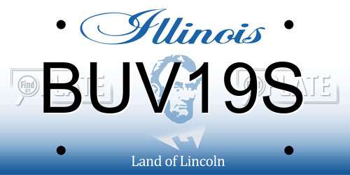 BUV19S Illinois License Plate