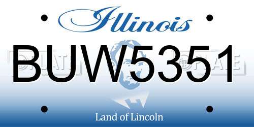BUW5351 Illinois License Plate