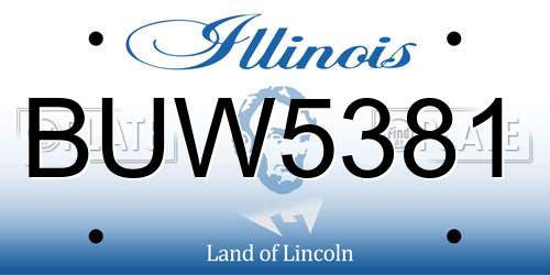 BUW5381 Illinois License Plate