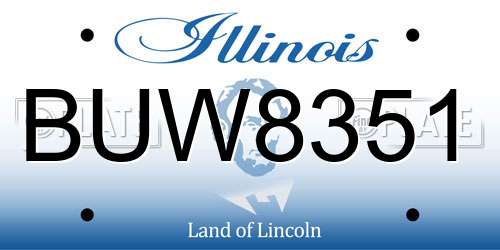 BUW8351 Illinois License Plate