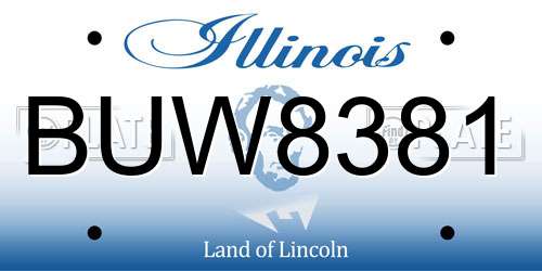 BUW8381 Illinois License Plate