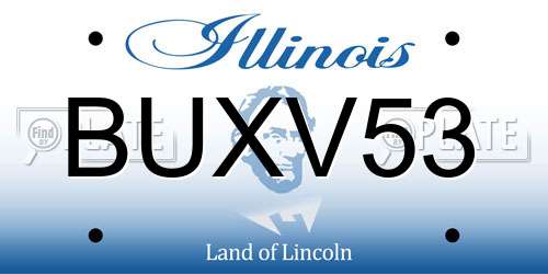 BUXV53 Illinois License Plate