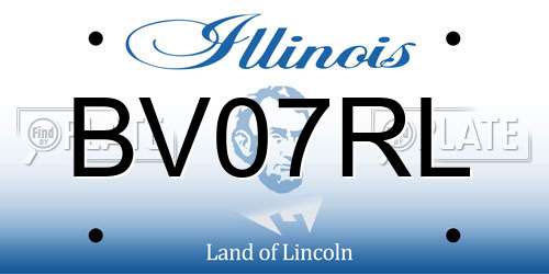 BV07RL Illinois License Plate