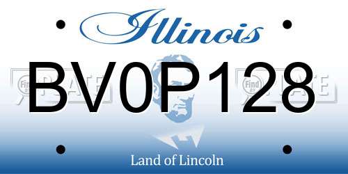 BV0P128 Illinois License Plate