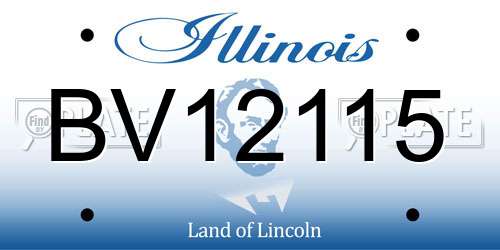 BV12115 Illinois License Plate
