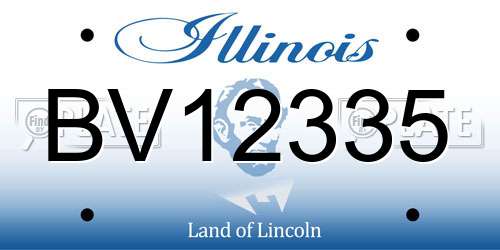 BV12335 Illinois License Plate