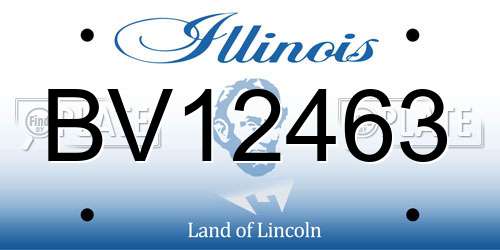 BV12463 Illinois License Plate
