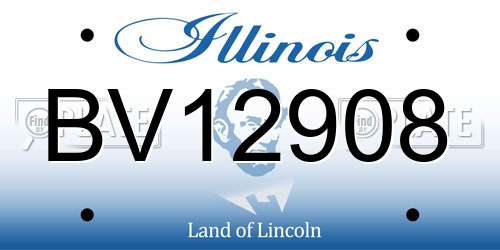 BV12908 Illinois License Plate