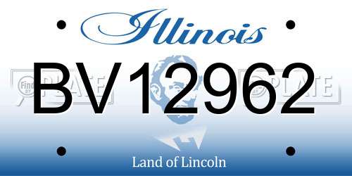 BV12962 Illinois License Plate