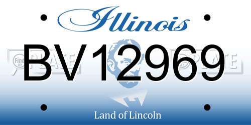 BV12969 Illinois License Plate