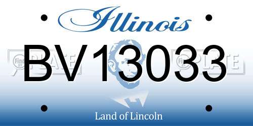 BV13033 Illinois License Plate