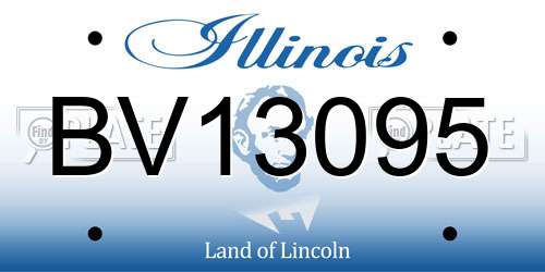 BV13095 Illinois License Plate