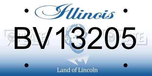 BV13205 Illinois License Plate