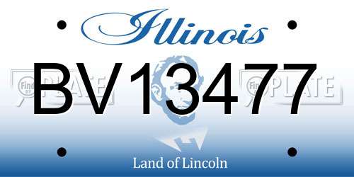 BV13477 Illinois License Plate