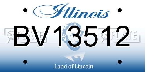 BV13512 Illinois License Plate