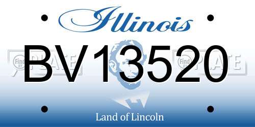 BV13520 Illinois License Plate