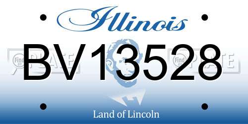BV13528 Illinois License Plate