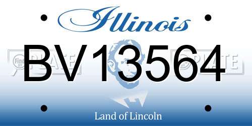 BV13564 Illinois License Plate