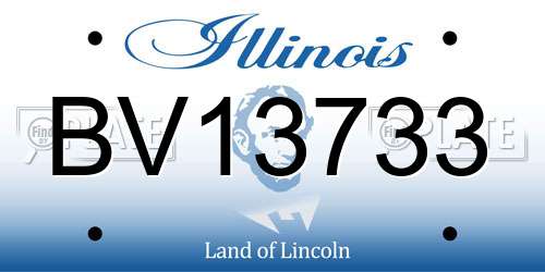 BV13733 Illinois License Plate