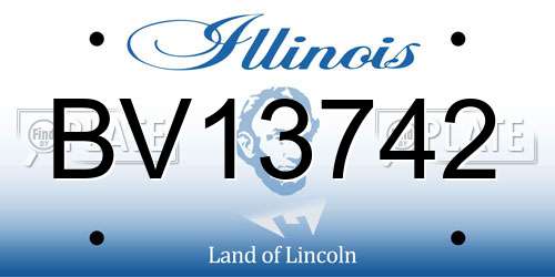 BV13742 Illinois License Plate