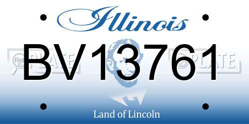 BV13761 Illinois License Plate