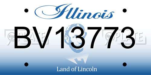 BV13773 Illinois License Plate