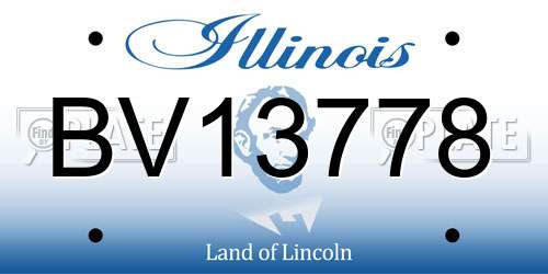 BV13778 Illinois License Plate