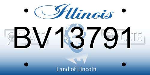 BV13791 Illinois License Plate