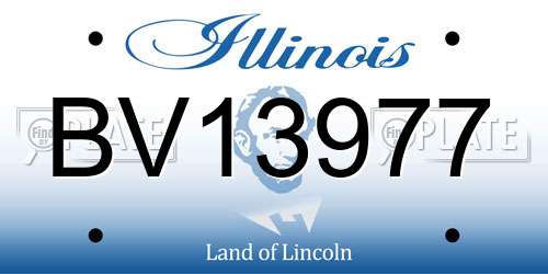 BV13977 Illinois License Plate