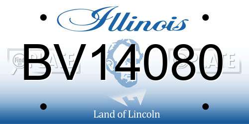 BV14080 Illinois License Plate