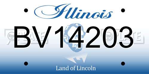 BV14203 Illinois License Plate