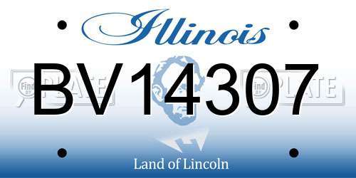 BV14307 Illinois License Plate