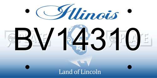 BV14310 Illinois License Plate