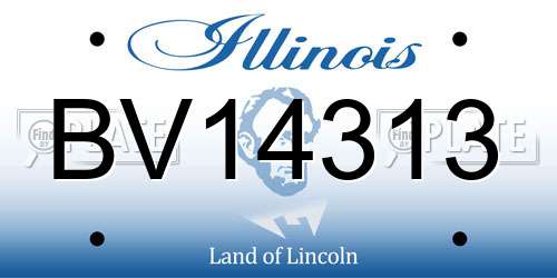 BV14313 Illinois License Plate