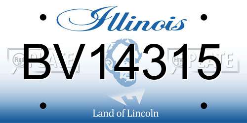 BV14315 Illinois License Plate