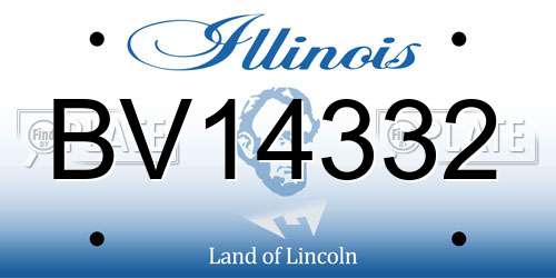 BV14332 Illinois License Plate