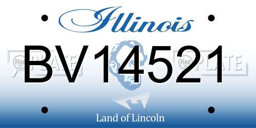 BV14521 Illinois License Plate