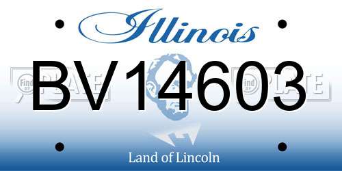 BV14603 Illinois License Plate