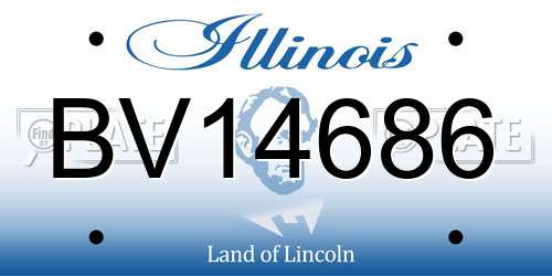 BV14686 Illinois License Plate