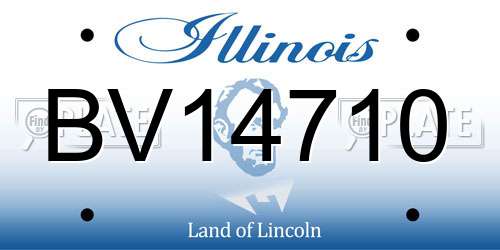BV14710 Illinois License Plate