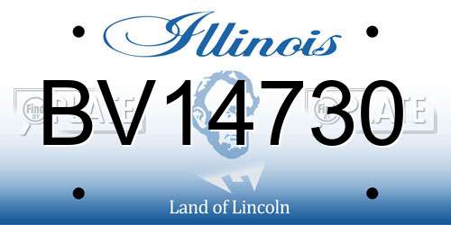 BV14730 Illinois License Plate