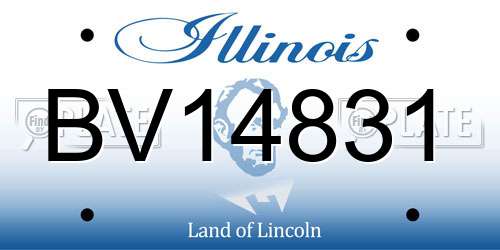 BV14831 Illinois License Plate