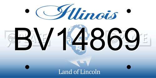 BV14869 Illinois License Plate