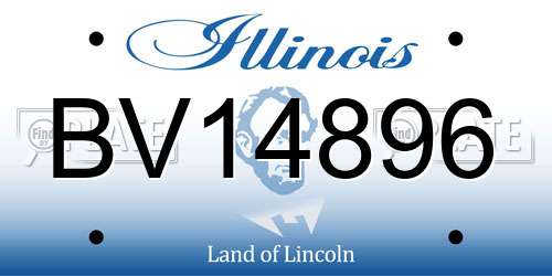BV14896 Illinois License Plate