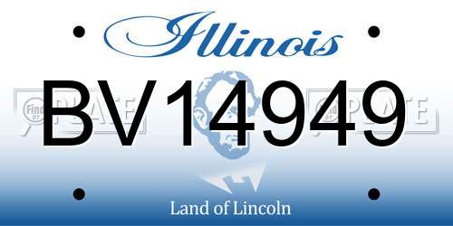 BV14949 Illinois License Plate