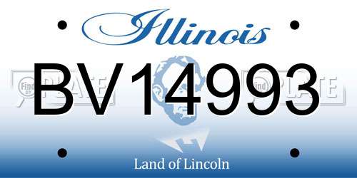 BV14993 Illinois License Plate